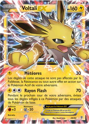 Carte Pokémon Voltali-EX 28/83 Ultra Rare Générations (JCC)