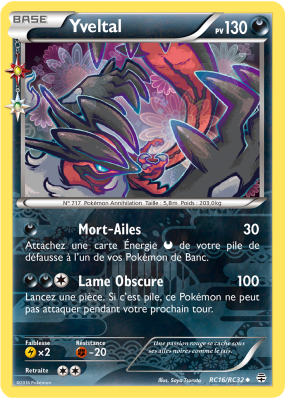 Carte Pokémon Yveltal RC16/RC32 Peu commune Générations (JCC)