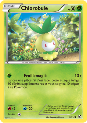 Carte Pokémon Chlorobule 9/114 Commune Noir & Blanc (JCC)