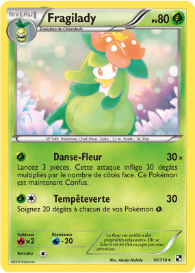 Carte Pokémon Fragilady 10/114 Rare Noir & Blanc (JCC)