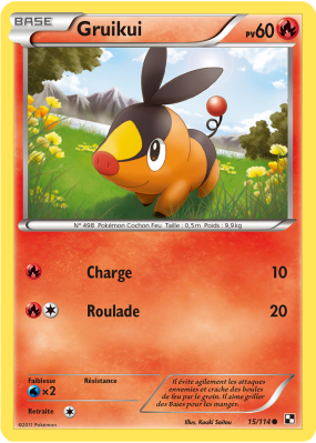 Carte Pokémon Gruikui 15/114 Commune Noir & Blanc (JCC)