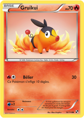 Carte Pokémon Gruikui 16/114 Commune Noir & Blanc (JCC)