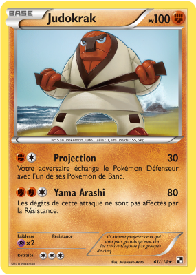 Carte Pokémon Judokrak 61/114 Rare Noir & Blanc (JCC)