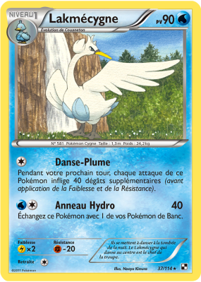 Carte Pokémon Lakmécygne 37/114 Rare Noir & Blanc (JCC)