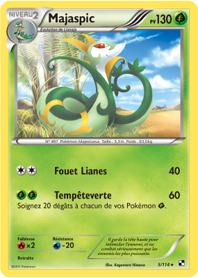 Carte Pokémon Majaspic 5/114 Holographique Noir & Blanc (JCC)