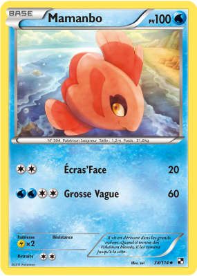 Carte Pokémon Mamanbo 38/114 Peu commune Noir & Blanc (JCC)