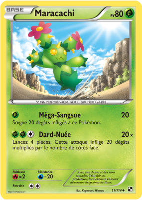 Carte Pokémon Maracachi 11/114 Peu commune Noir & Blanc (JCC)