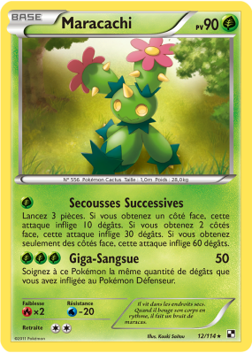Carte Pokémon Maracachi 12/114 Rare Noir & Blanc (JCC)