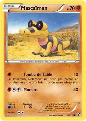 Carte Pokémon Mascaïman 63/114 Commune Noir & Blanc (JCC)