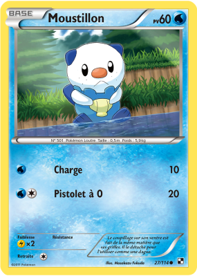 Carte Pokémon Moustillon 27/114 Commune Noir & Blanc (JCC)