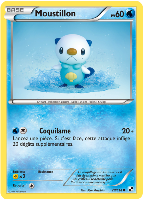 Carte Pokémon Moustillon 28/114 Commune Noir & Blanc (JCC)