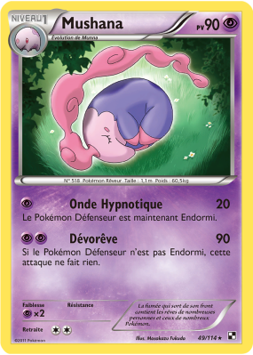 Carte Pokémon Mushana 49/114 Rare Noir & Blanc (JCC)