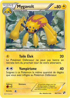 Carte Pokémon Mygavolt 46/114 Rare Noir & Blanc (JCC)