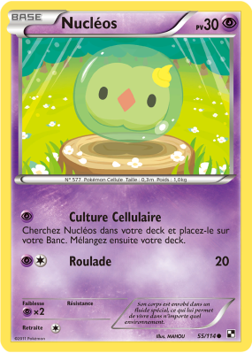 Carte Pokémon Nucléos 55/114 Commune Noir & Blanc (JCC)