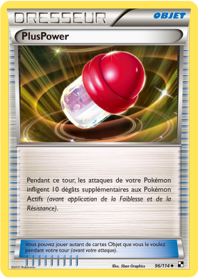Carte Pokémon PlusPower 96/114 Peu commune Noir & Blanc (JCC)