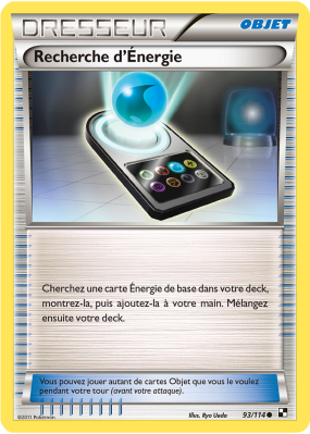 Carte Pokémon Recherche d'Énergie 93/114 Commune Noir & Blanc (JCC)
