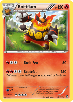 Carte Pokémon Roitiflam 19/115 Holographique Noir & Blanc (JCC)