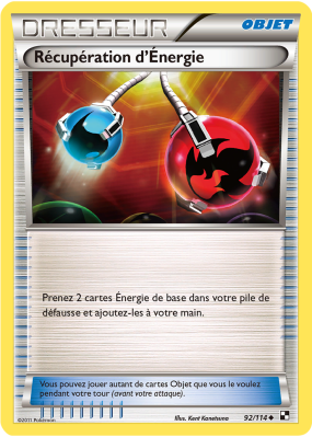 Carte Pokémon Récupération d'Énergie 92/114 Peu commune Noir & Blanc (JCC)