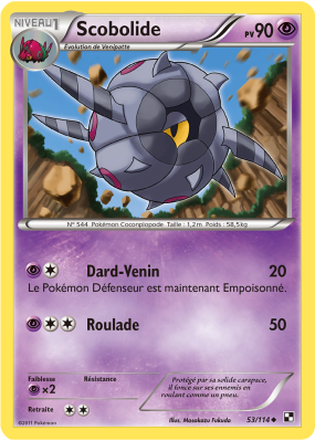 Carte Pokémon Scobolide 53/114 Peu commune Noir & Blanc (JCC)