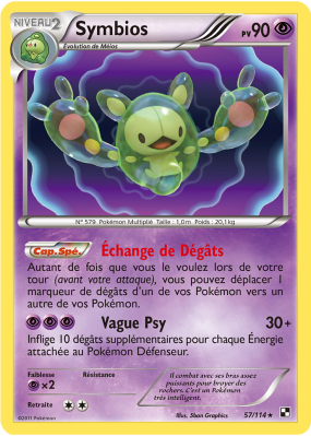 Carte Pokémon Symbios 57/114 Holographique Noir & Blanc (JCC)