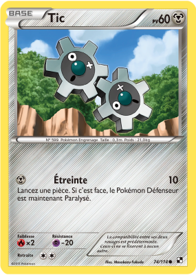 Carte Pokémon Tic 74/114 Commune Noir & Blanc (JCC)
