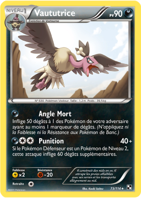 Carte Pokémon Vaututrice 73/114 Rare Noir & Blanc (JCC)