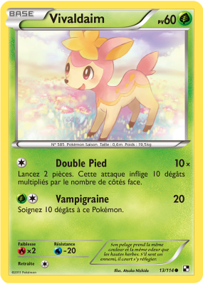 Carte Pokémon Vivaldaim 13/114 Commune Noir & Blanc (JCC)