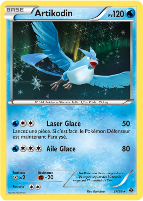 Carte Pokémon Artikodin 27/99 Holographique Destinées Futures