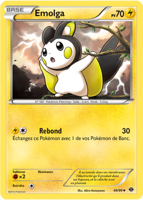 Carte Pokémon Emolga 49/99 Peu commune Destinées Futures