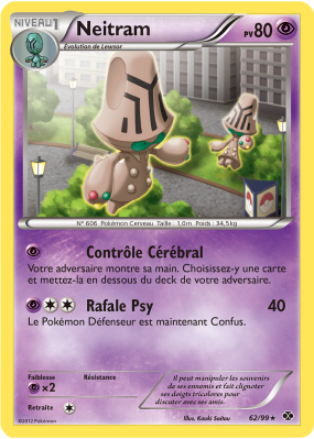 Carte Pokémon Neitram 62/99 Rare Destinées Futures