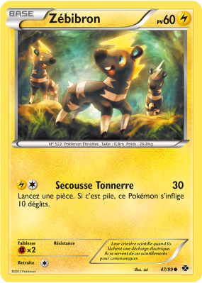 Carte Pokémon Zébibron 47/99 Commune Destinées Futures