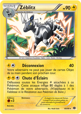 Carte Pokémon Zéblitz 48/99 Rare Destinées Futures