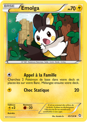 Carte Pokémon Emolga 45/124 Peu commune Dragons Exaltés