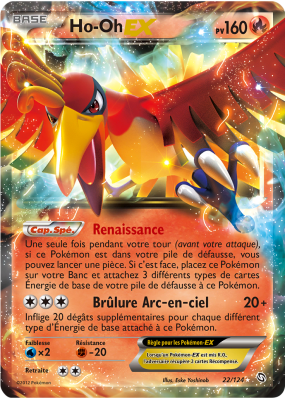 Carte Pokémon Ho-Oh-EX 22/124 Ultra Rare Dragons Exaltés