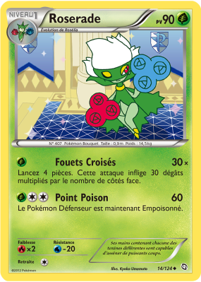 Carte Pokémon Roserade 14/124 Peu commune Dragons Exaltés