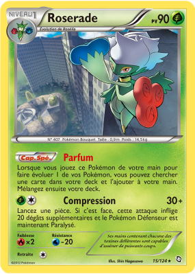 Carte Pokémon Roserade 15/124 Rare Dragons Exaltés