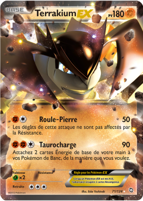 Carte Pokémon Terrakium-EX 71/124 Ultra Rare Dragons Exaltés