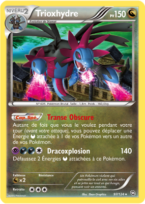 Carte Pokémon Trioxhydre 97/124 Holographique Dragons Exaltés