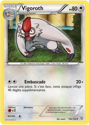 Carte Pokémon Vigoroth 102/124 Peu commune Dragons Exaltés