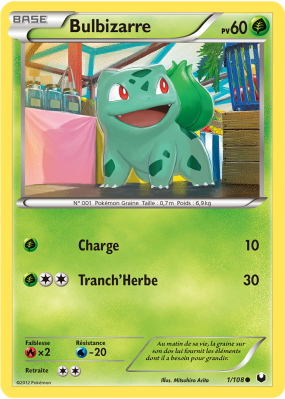 Carte Pokémon Bulbizarre 1/108 Commune Explorateurs Obscurs