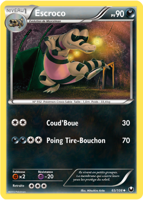 Carte Pokémon Escroco 65/108 Peu commune Explorateurs Obscurs