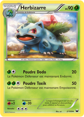 Carte Pokémon Herbizarre 2/108 Peu commune Explorateurs Obscurs