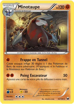 Carte Pokémon Minotaupe 56/108 Rare Explorateurs Obscurs