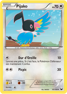 Carte Pokémon Pijako 85/108 Peu commune Explorateurs Obscurs