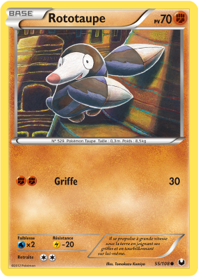 Carte Pokémon Rototaupe 55/108 Commune Explorateurs Obscurs