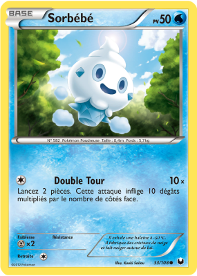 Carte Pokémon Sorbébé 33/108 Commune Explorateurs Obscurs