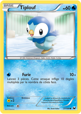 Carte Pokémon Tiplouf 27/108 Commune Explorateurs Obscurs