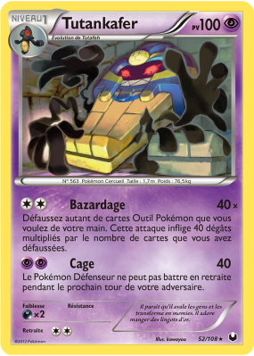 Carte Pokémon Tutankafer 52/108 Rare Explorateurs Obscurs