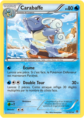 Carte Pokémon Carabaffe 15/101 Peu commune Explosion Plasma