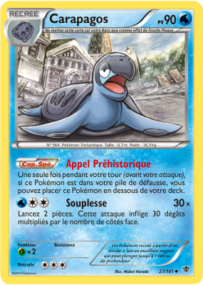 Carte Pokémon Carapagos 27/101 Peu commune Explosion Plasma